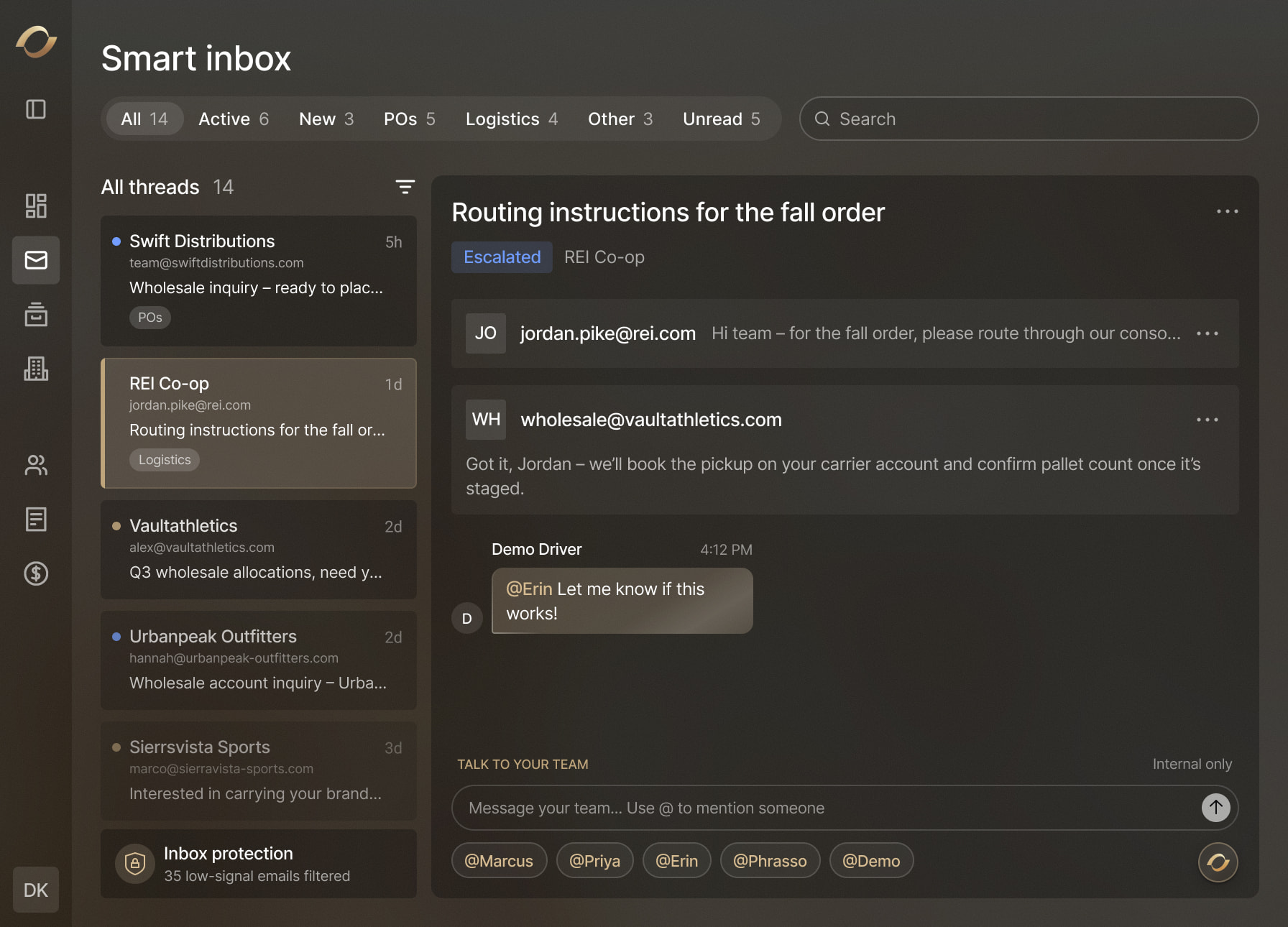 Phrasso highlighting qualified inbound buyers inside Gmail